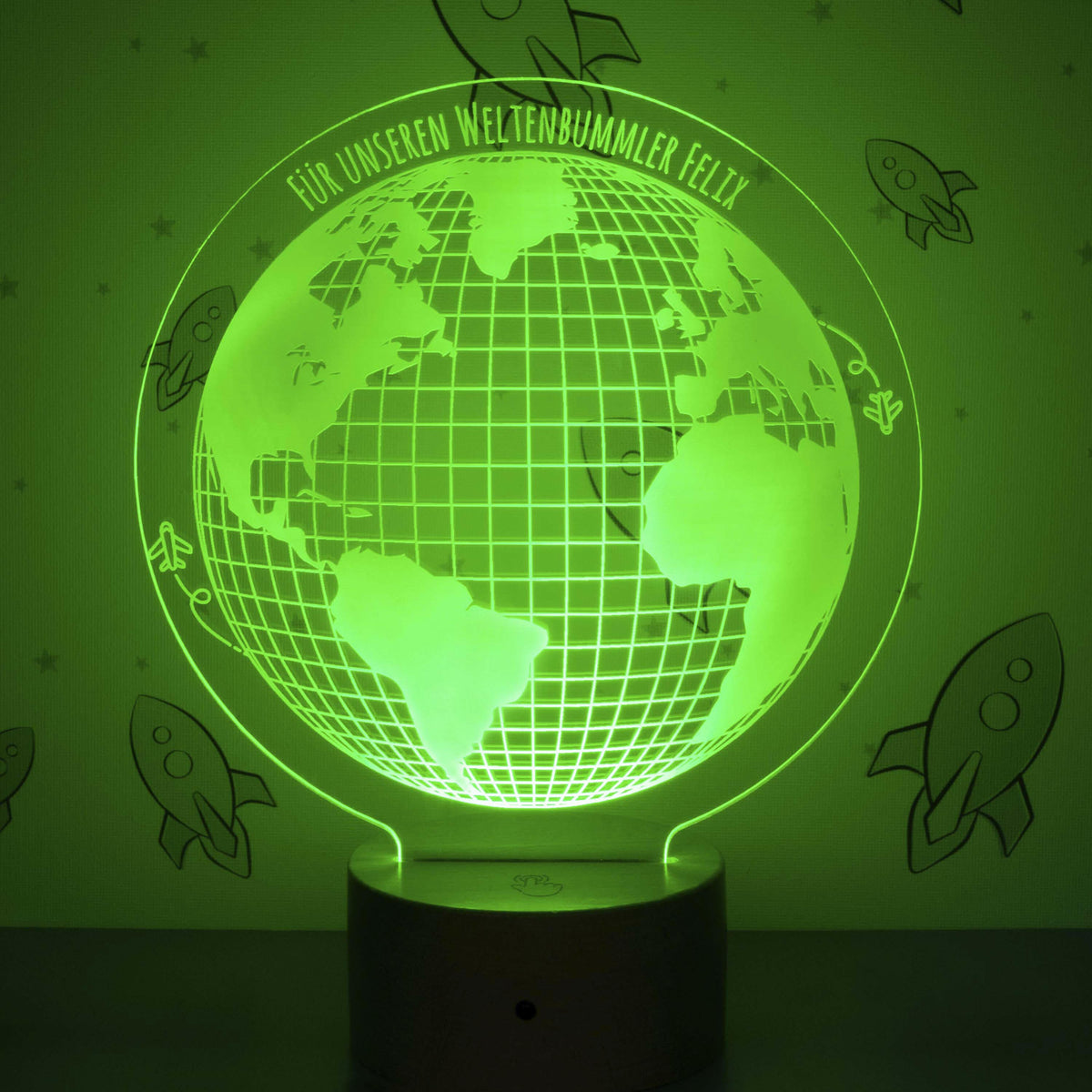 Bambinella® LED-Namensleuchte Personalisiert – Schlummerlicht, 10,5 X 10,5 X 4 Cm, Made In Germany