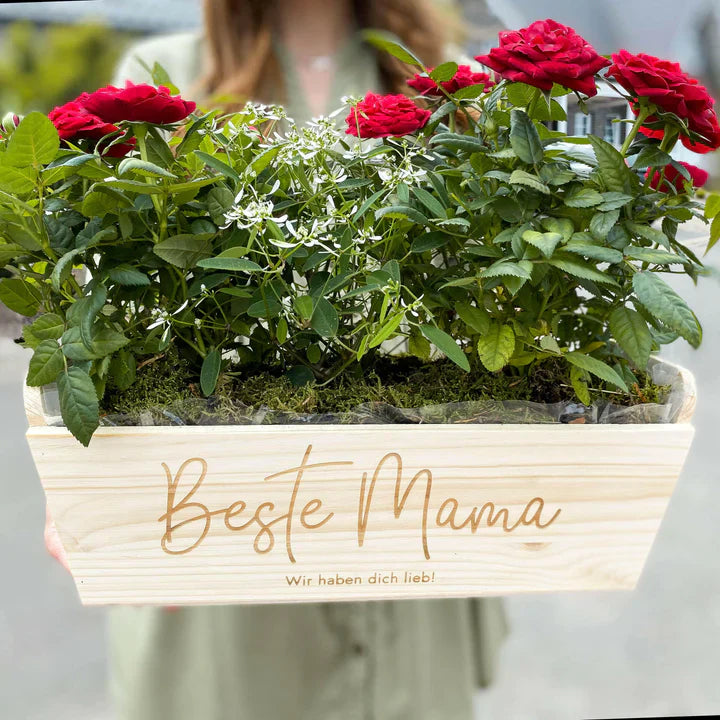 Blumenkasten mit Gravur