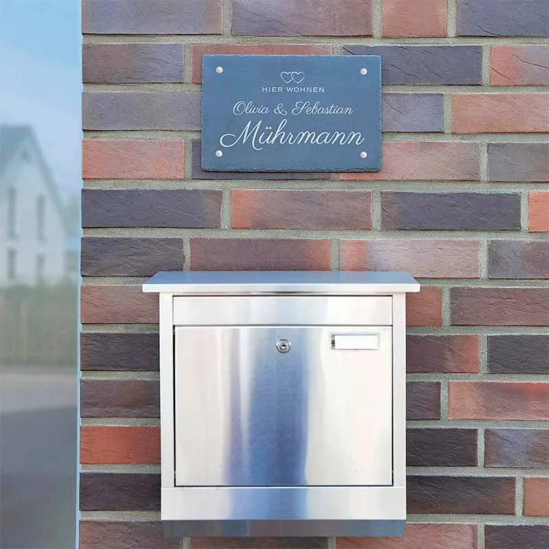 Türschild Personalisiert - Druck mit Name & Familie - Hausschild Herzen - Image 4