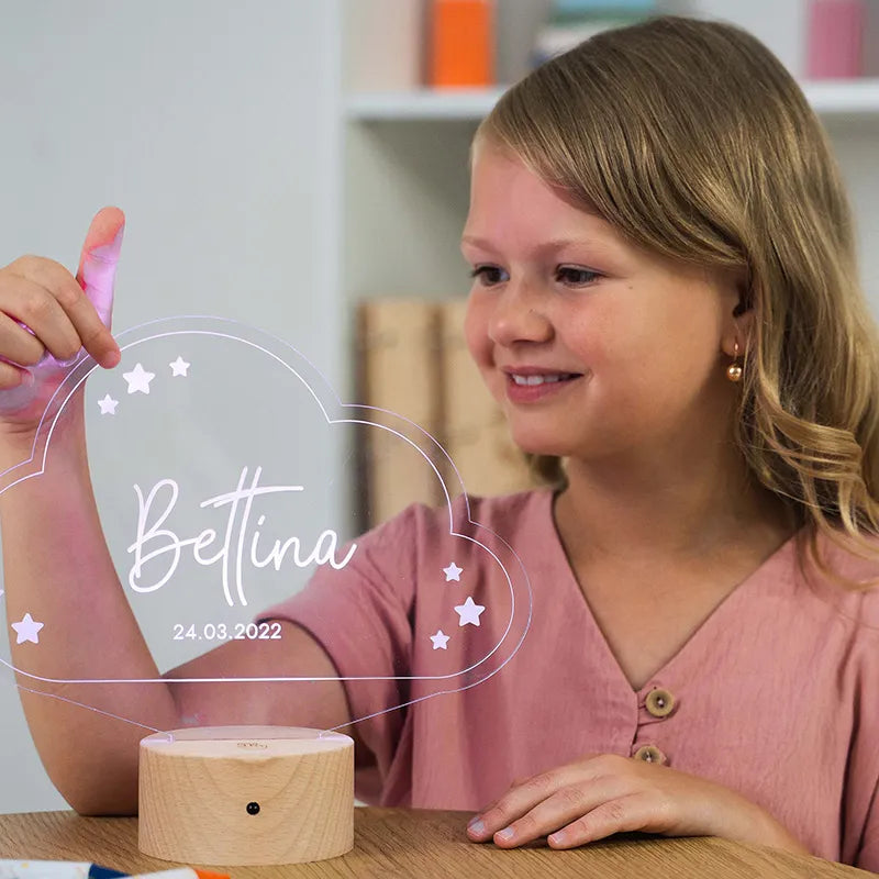 LED Kinder Nachtlicht - Personalisiert - Schlummerlicht Baby mit Namen | Wolke - Image 7