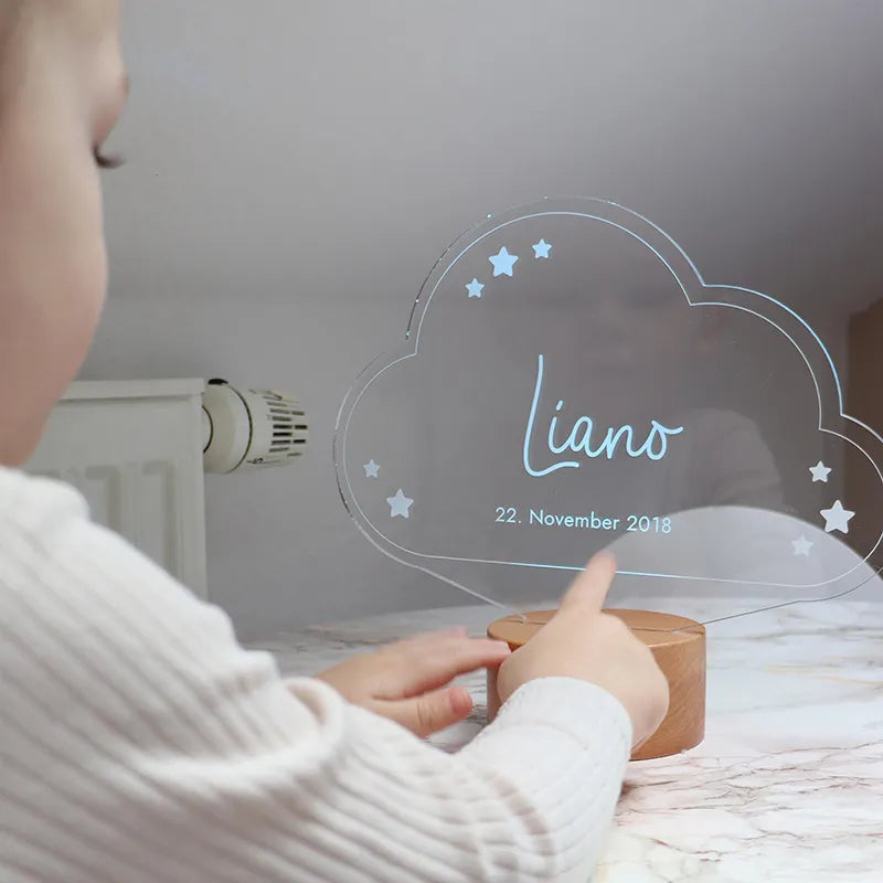 LED Kinder Nachtlicht - Personalisiert - Schlummerlicht Baby mit Namen | Wolke - Image 9