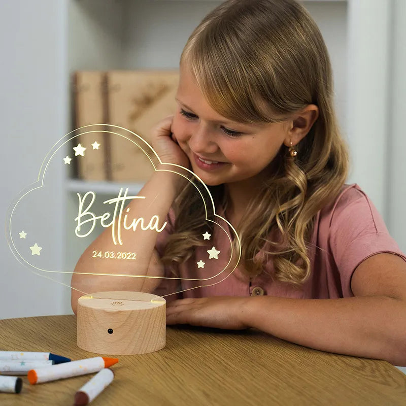 LED Kinder Nachtlicht - Personalisiert - Schlummerlicht Baby mit Namen | Wolke - Image 10