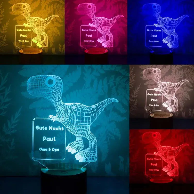 LED Kinder Nachtlicht - Personalisiert - Schlummerlicht Baby mit Namen | Dino - Image 8