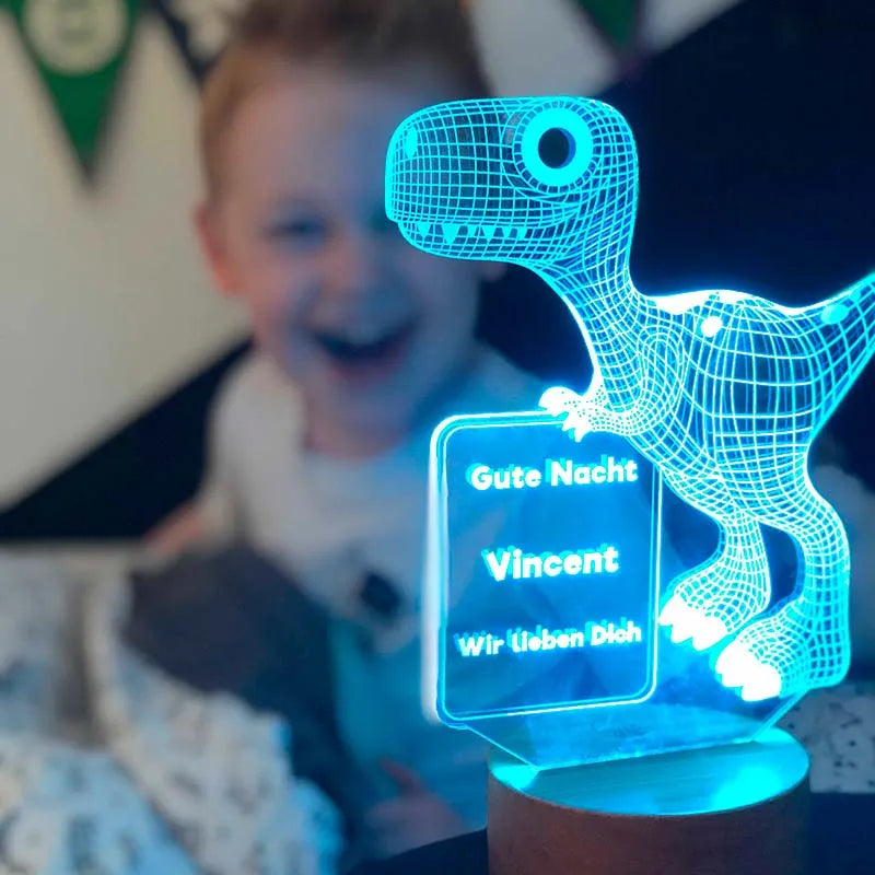 LED Kinder Nachtlicht - Personalisiert - Schlummerlicht Baby mit Namen | Dino - Image 5
