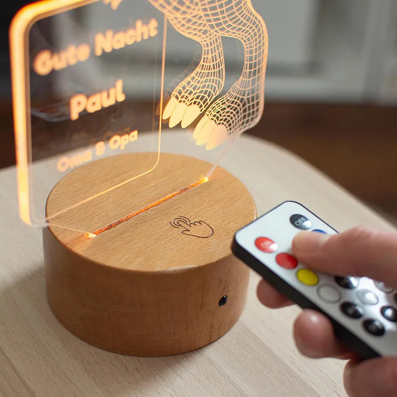 LED Kinder Nachtlicht - Personalisiert - Schlummerlicht Baby mit Namen | Dino - Image 12