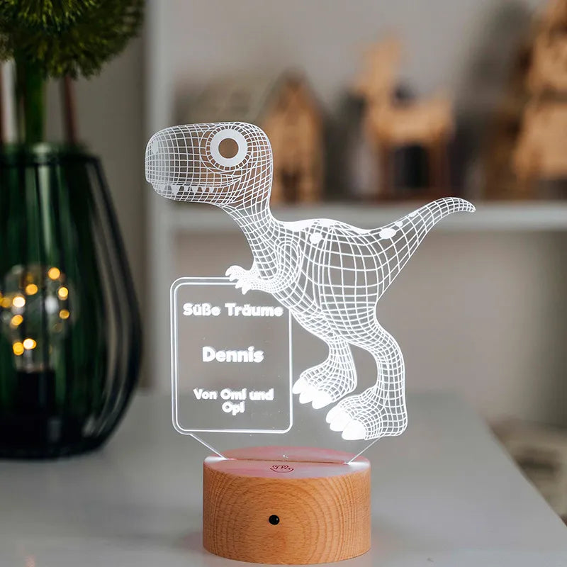 LED Kinder Nachtlicht - Personalisiert - Schlummerlicht Baby mit Namen | Dino - Image 10