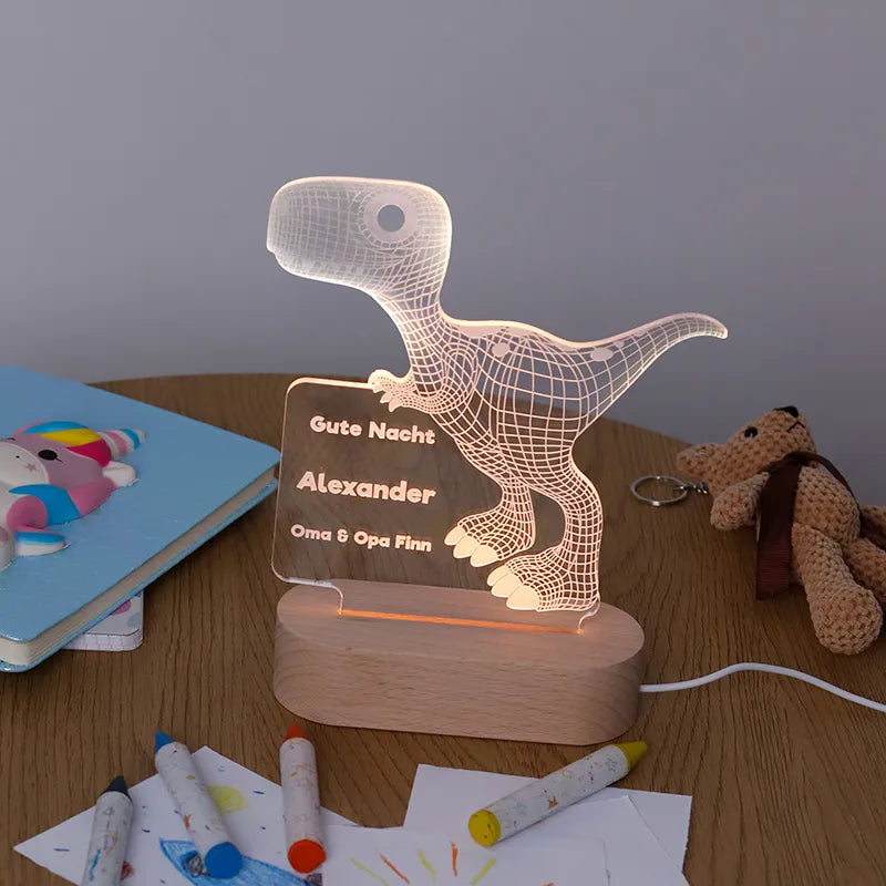LED Kinder Nachtlicht - Personalisiert - Schlummerlicht Baby mit Namen | Dino - Image 11