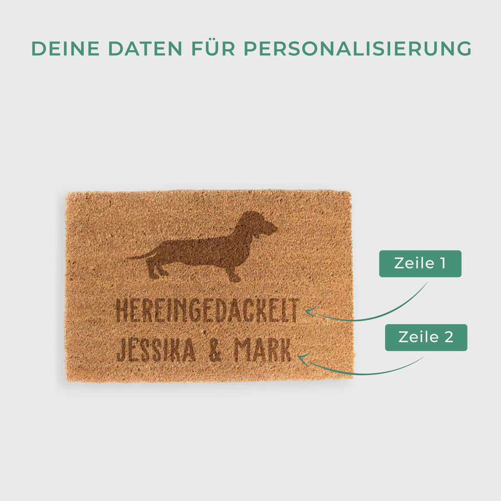 Fußmatte Personalisiert - Motiv Hund mit Namen - ca. 60 x 40 cm, rutschfest & waschbar - Image 3