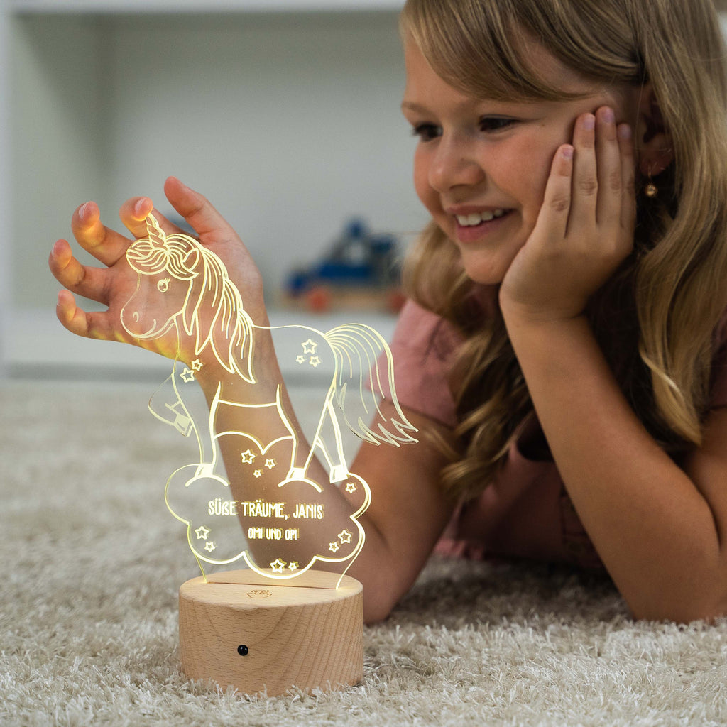 LED Kinder Nachtlicht - Personalisiert - Schlummerlicht Baby mit Namen - Einhorn 3D Lampe - Image 4