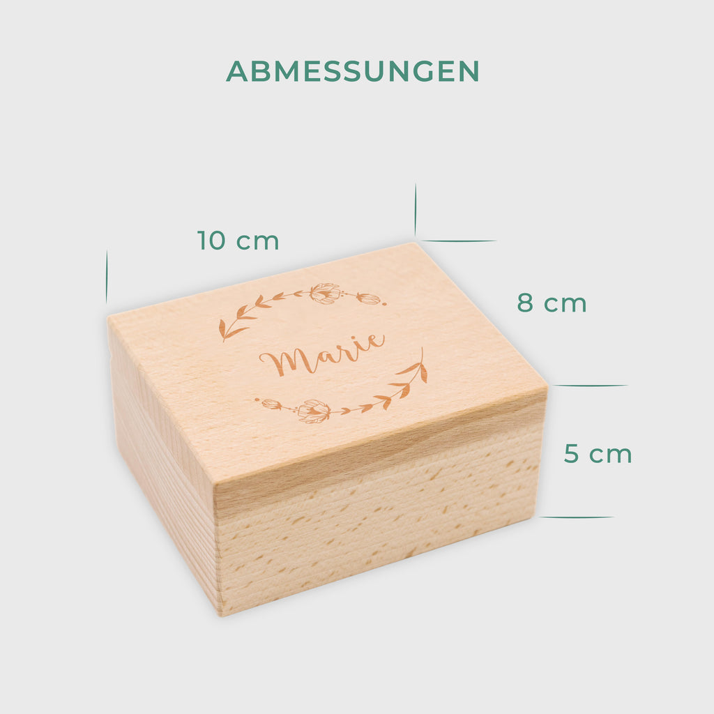 Schmuckkästchen aus Holz - Personalisiert - Blumen Motiv - Image 3