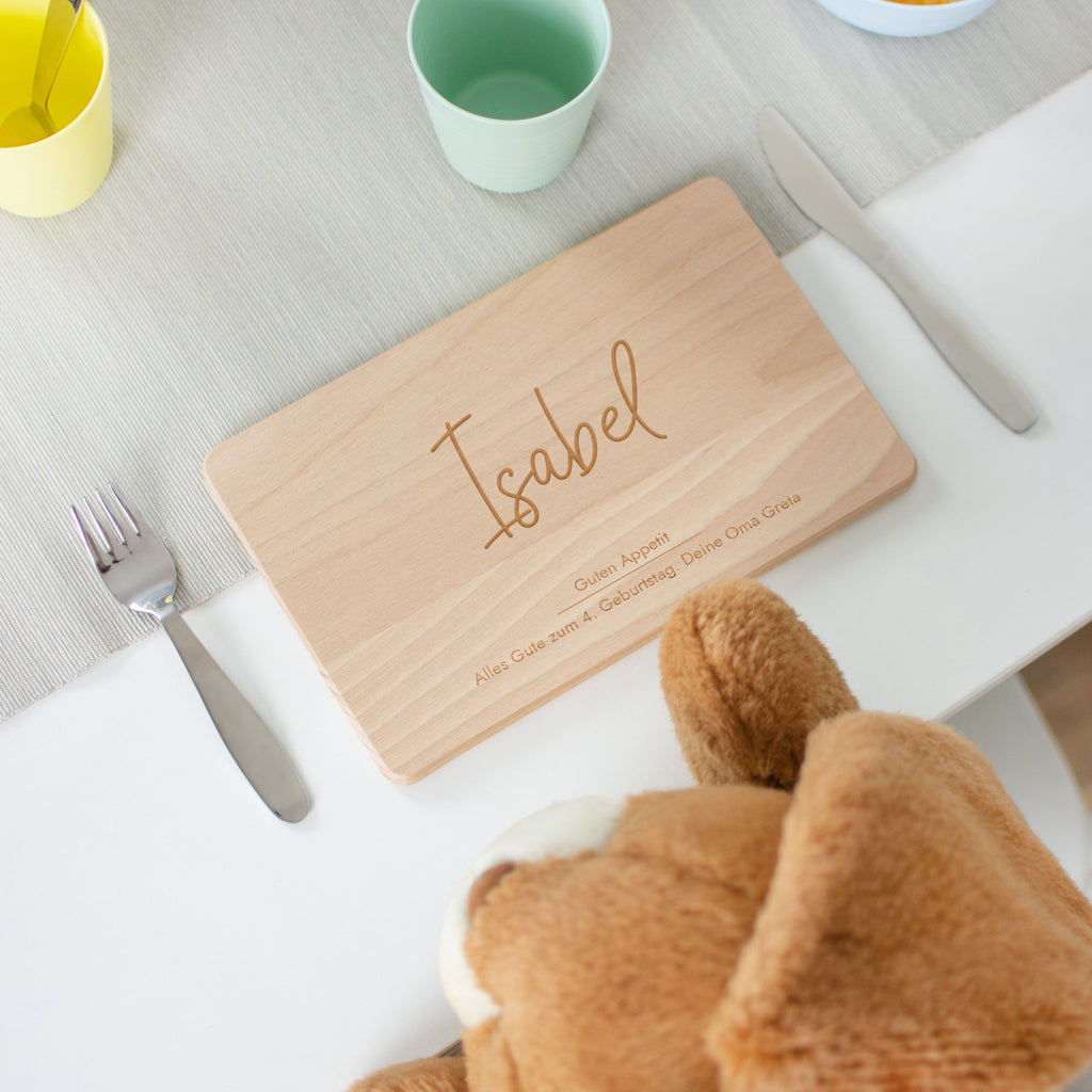 Frühstücksbrettchen für Kinder mit Gravur - Personalisiert mit Namen - Niers Motiv - Image 7