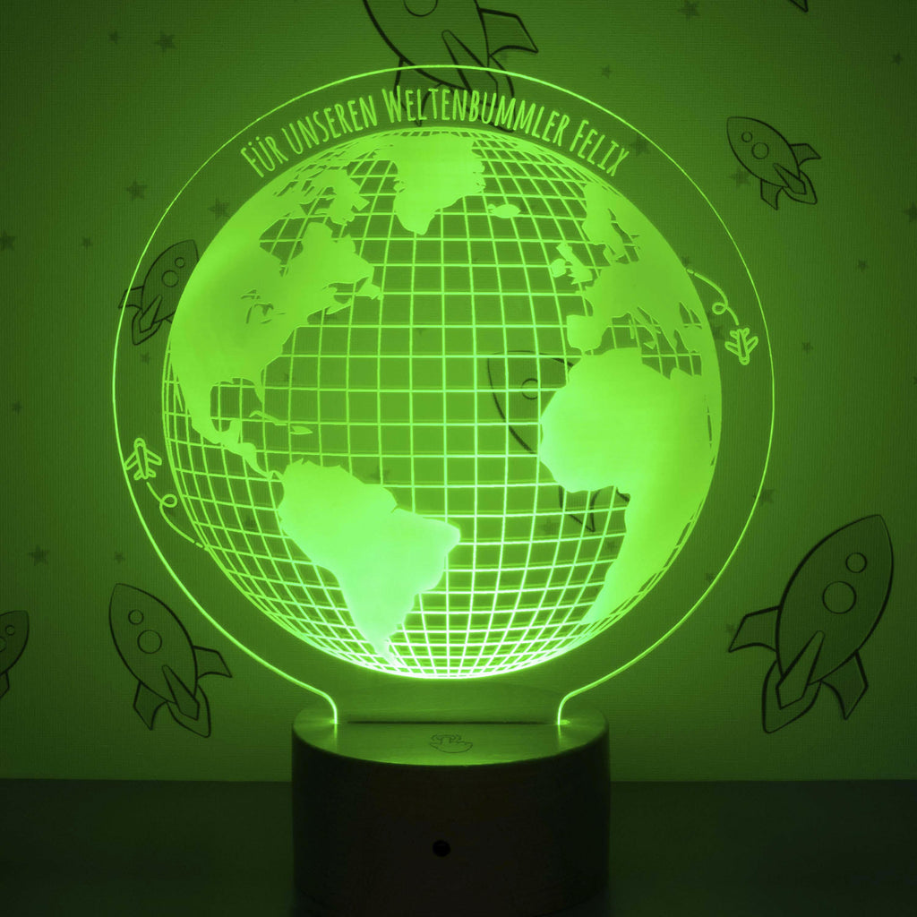 LED Kinder Nachtlicht - Personalisiert - Schlummerlicht Baby mit Namen - Weltkugel 3D Lampe - Image 1