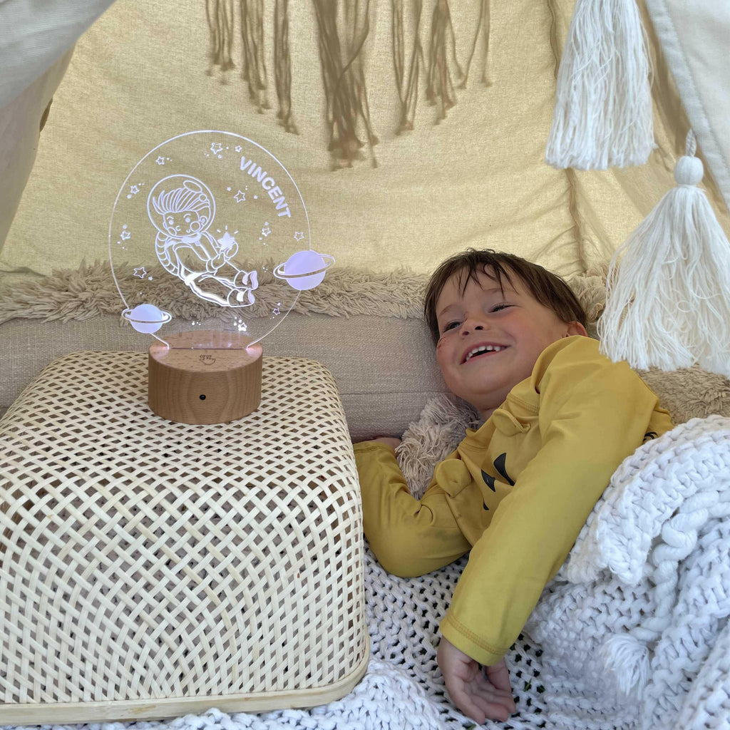 LED Kinder Nachtlicht - Personalisiert - Schlummerlicht Baby mit Namen - Astronaut 3D Lampe - Image 7