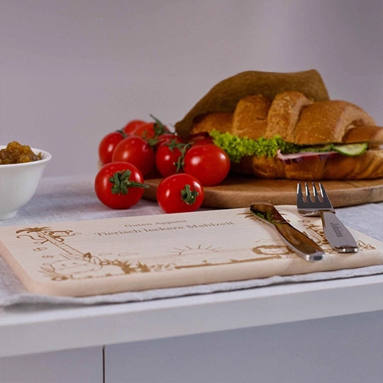 Frühstücksbrettchen für Kinder mit Gravur & Text - Dschungel Motiv - Image 5