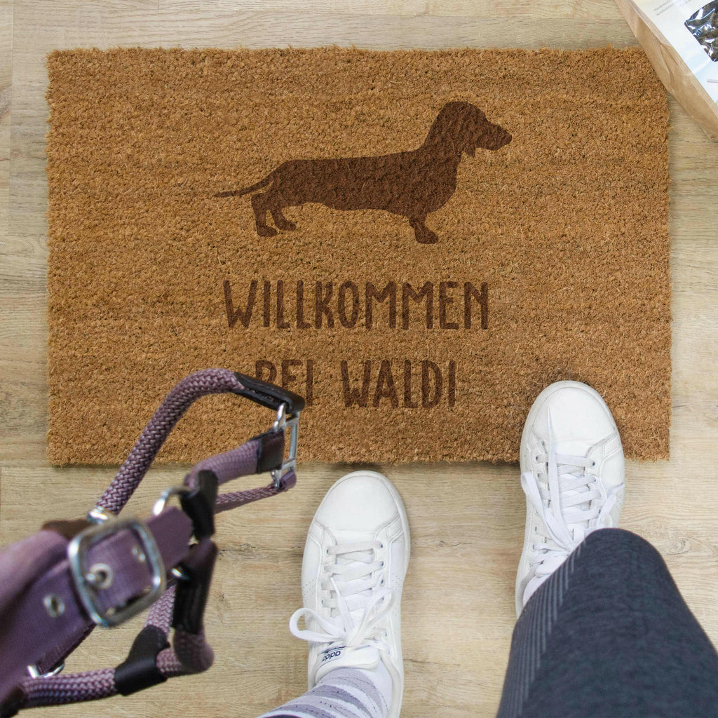 Fußmatte Personalisiert - Motiv Hund mit Namen - ca. 60 x 40 cm, rutschfest & waschbar - Image 4