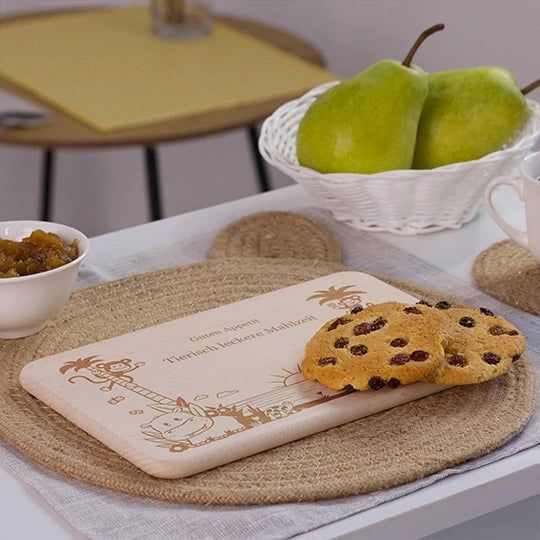 Frühstücksbrettchen für Kinder mit Gravur & Text - Dschungel Motiv - Image 6