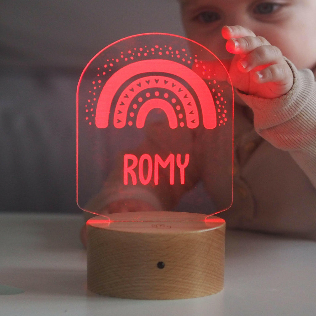 LED Kinder Nachtlicht - Personalisiert - Schlummerlicht Baby mit Namen - Regenbogen 3D Lampe - Image 7