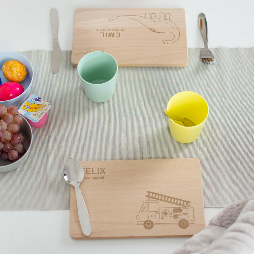 Frühstücksbrettchen für Kinder mit Gravur - Personalisiert mit Namen - Dino Sauerer - Image 6