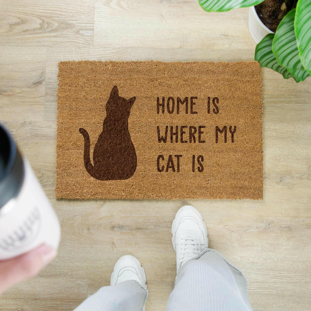 Fußmatte Personalisiert - Motiv Katze mit Namen - ca. 60 x 40 cm, rutschfest & waschbar - Image 6
