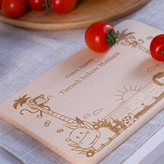 Frühstücksbrettchen für Kinder mit Gravur & Text - Dschungel Motiv - Image 8