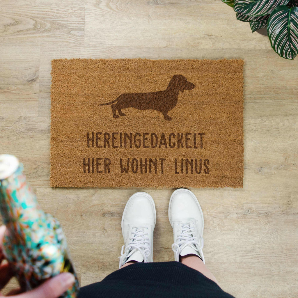 Fußmatte Personalisiert - Motiv Hund mit Namen - ca. 60 x 40 cm, rutschfest & waschbar - Image 7