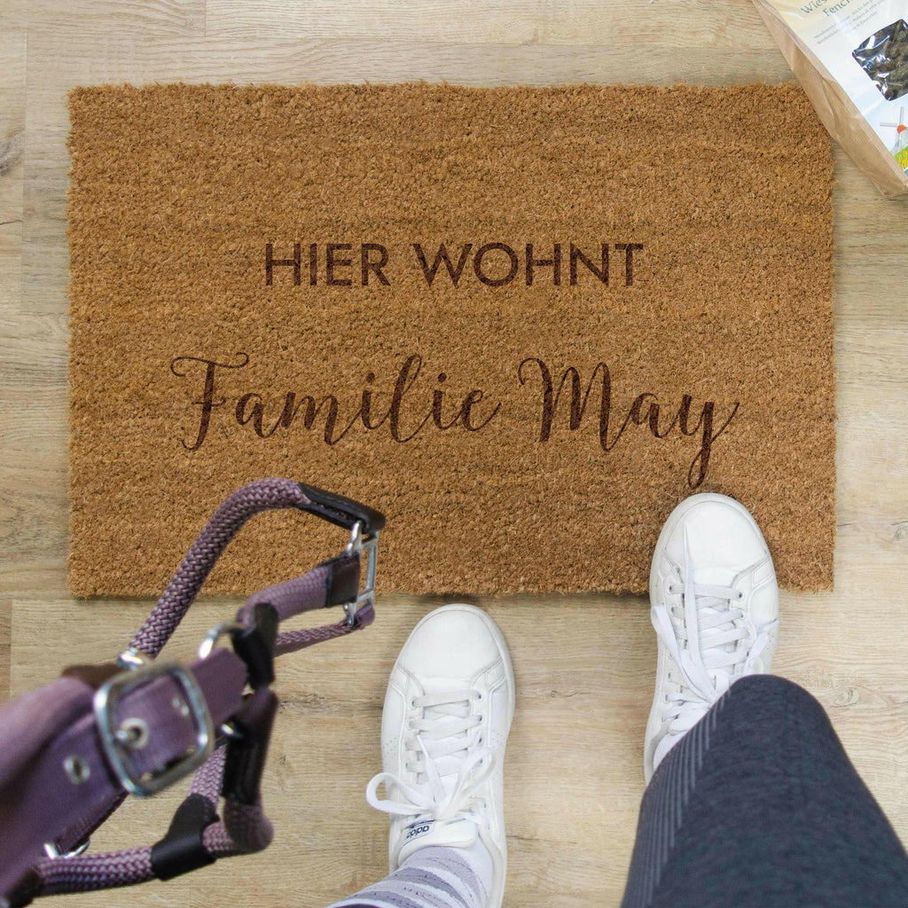 Fußmatte Personalisiert mit Namen - Willkommen bei Familie - Wunschname - ca. 60 x 40 cm, rutschfest & waschbar - Image 6