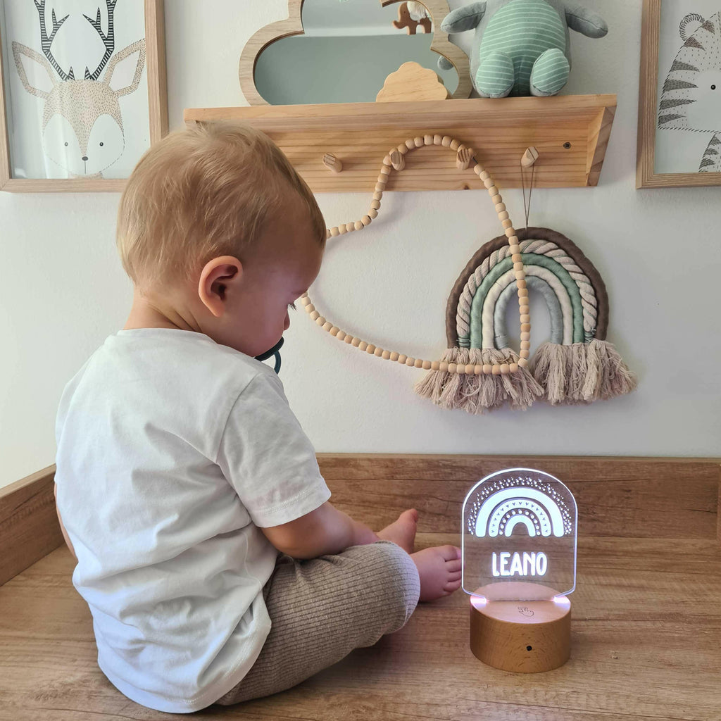 LED Kinder Nachtlicht - Personalisiert - Schlummerlicht Baby mit Namen - Regenbogen 3D Lampe - Image 8