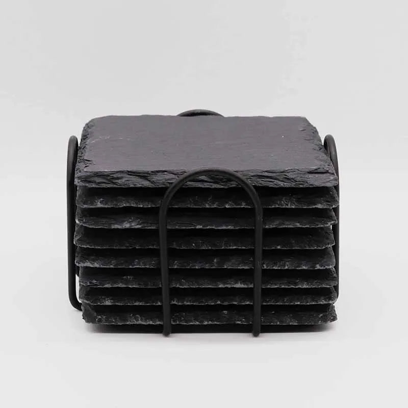 Metallhalter für Schieferuntersetzer - Deko für zu Hause, schwarz - Image 4