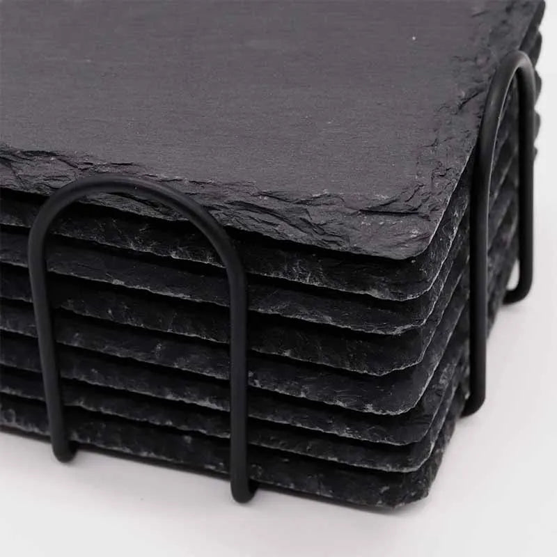 Metallhalter für Schieferuntersetzer - Deko für zu Hause, schwarz - Image 6