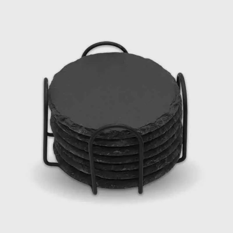 Metallhalter für Schieferuntersetzer - Deko für zu Hause, schwarz - Image 5