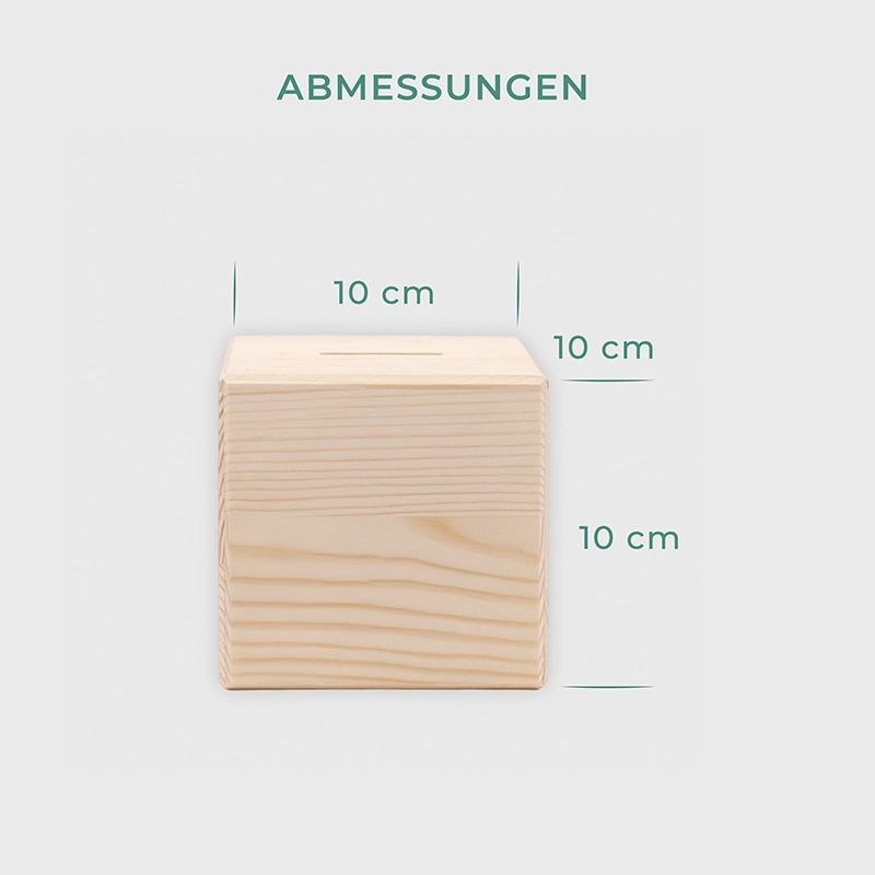 Kinder Spardose mit Schloss | Sparschwein aus Holz - Image 3