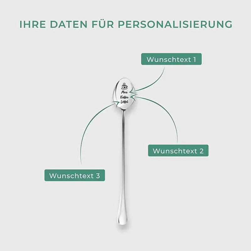 Dessertlöffel mit Gravur zur Hochzeit - 2er‑Set Kaffeelöffel Personalisiert als Geschenke - Image 3