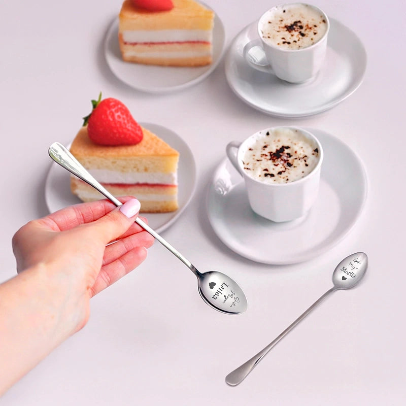 Dessertlöffel mit Gravur zur Hochzeit - 2er‑Set Personalisierte Müslilöffel als Geschenke - Image 2