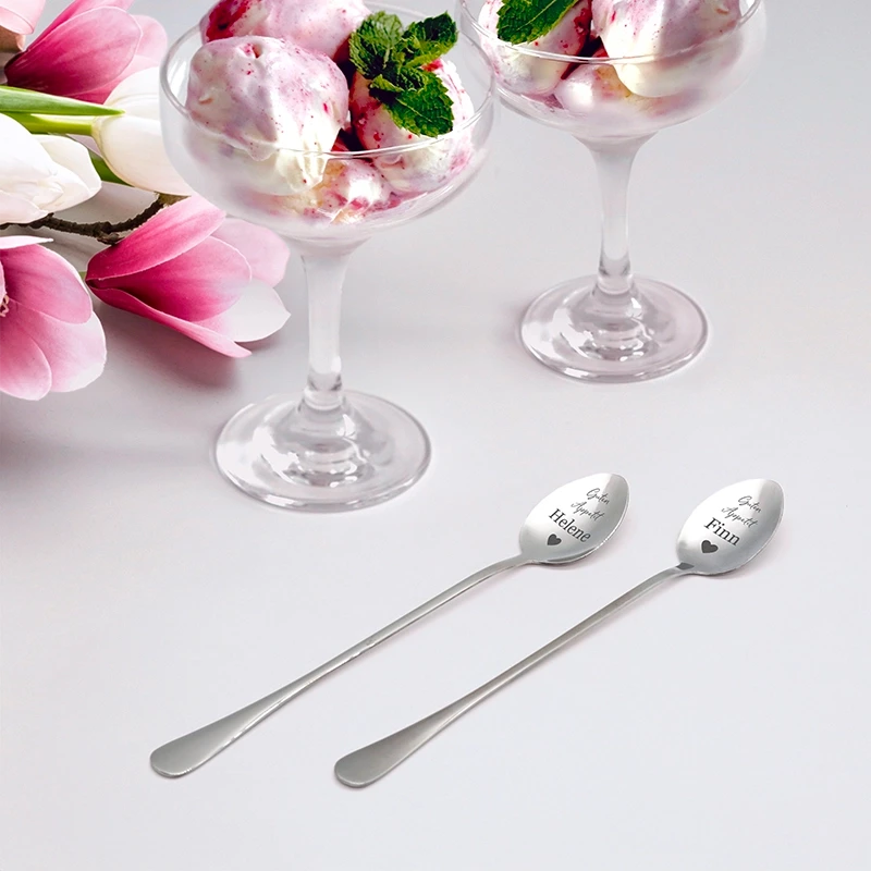 Dessertlöffel mit Gravur zur Hochzeit - 2er‑Set Personalisierte Müslilöffel als Geschenke - Image 7