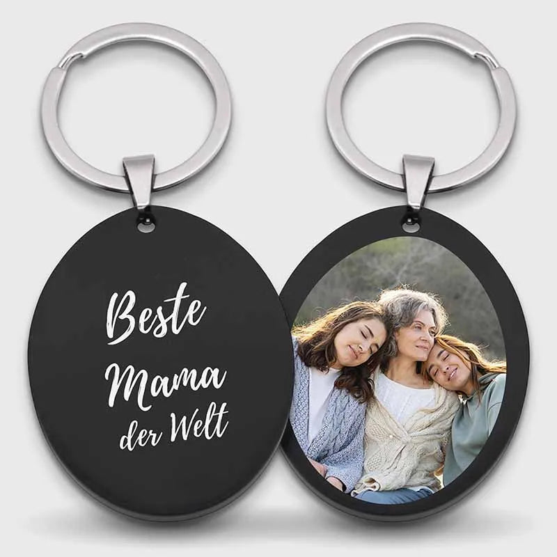 Schlüsselanhänger personalisiert mit Foto & Wunschtext aus Acrylglas | Oval - Image 10