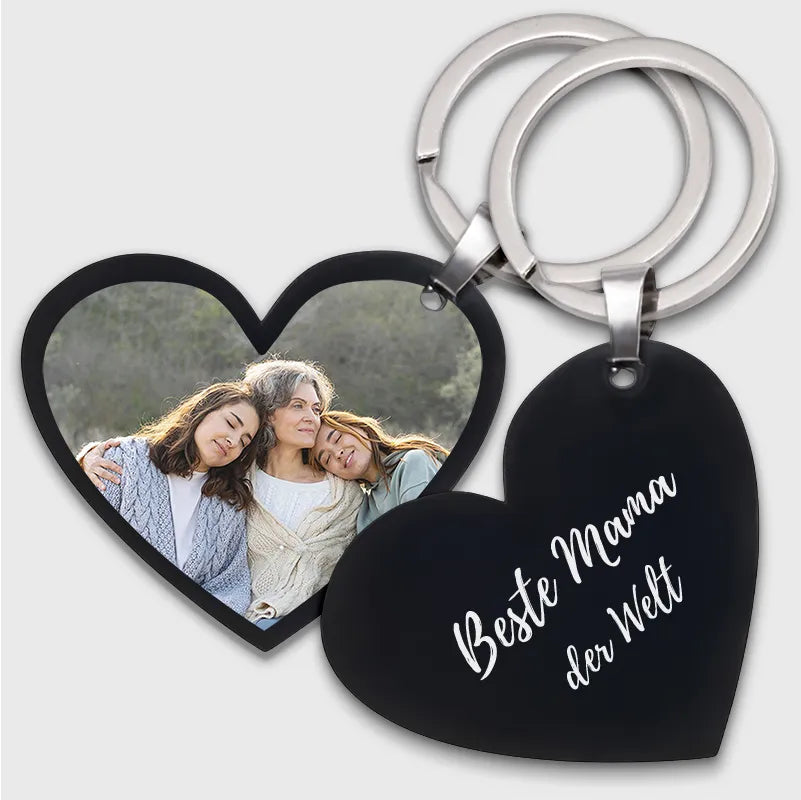 Schlüsselanhänger personalisiert mit Foto & Wunschtext aus Acrylglas | Herzform - Image 11