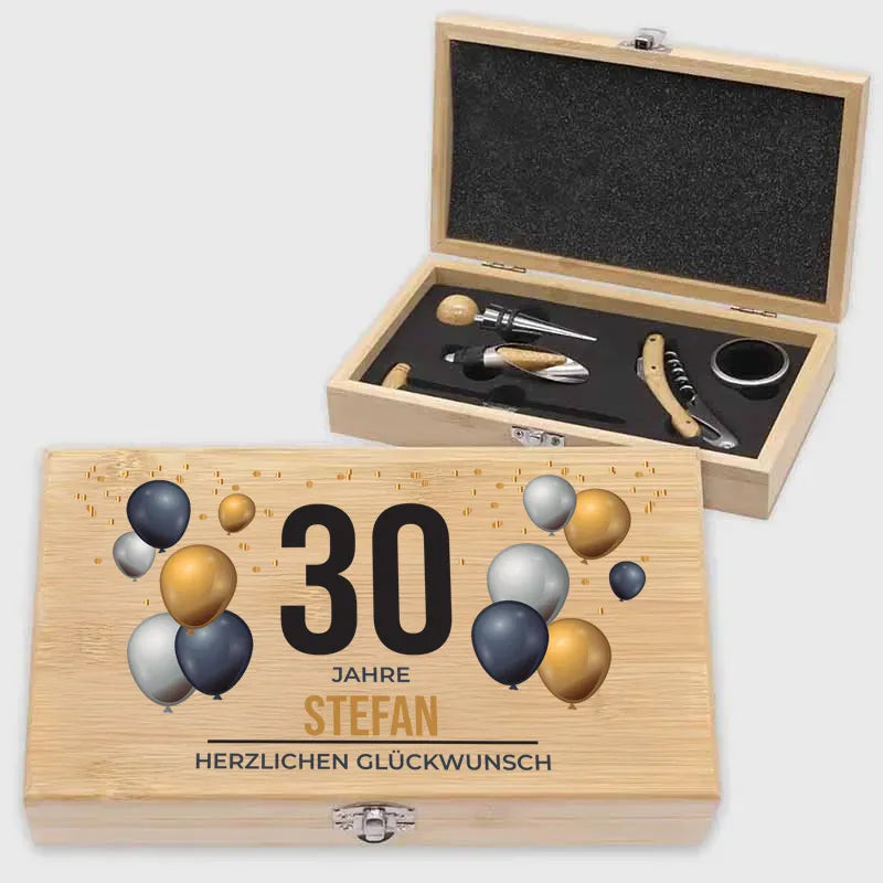 Weinöffner Set Personalisiert mit Wunschtext - Image 1