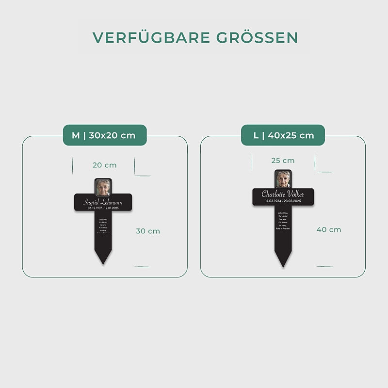 Personalisiertes Acryl-Grabkreuz als Grabschmuck für Menschen mit Foto & Wunschtext - Erinnerung - Image 3