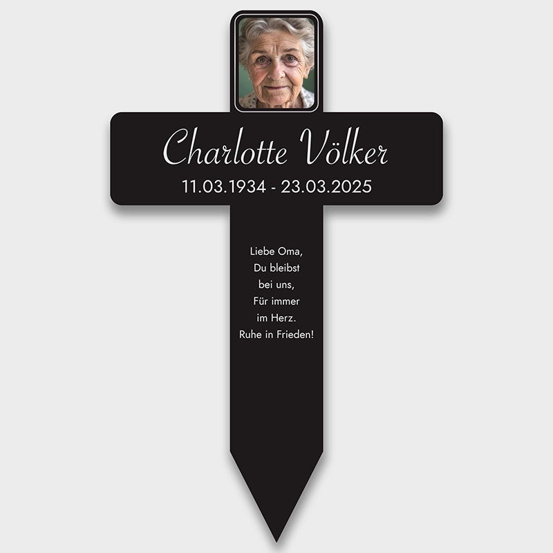 Personalisiertes Acryl-Grabkreuz als Grabschmuck für Menschen mit Foto & Wunschtext - Erinnerung - Image 9