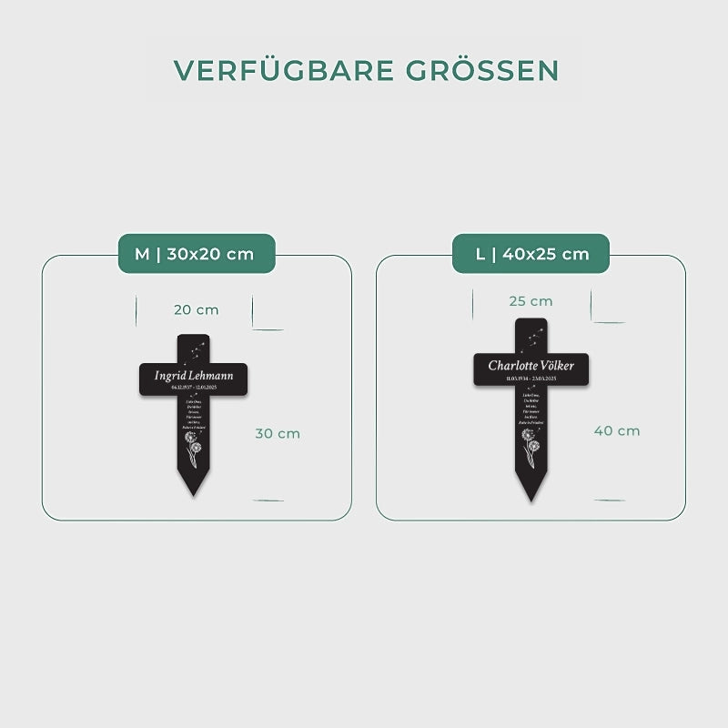 Personalisiertes Grabkreuz aus Acryl als Grabschmuck für Menschen mit Name & Wunschtext - Pusteblume - Image 3