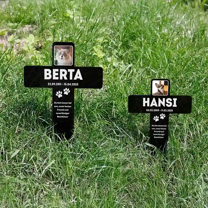 Personalisiertes Acryl-Grabkreuz mit Foto für Hund, Katze, Haustiere - Erinnerung - Image 4