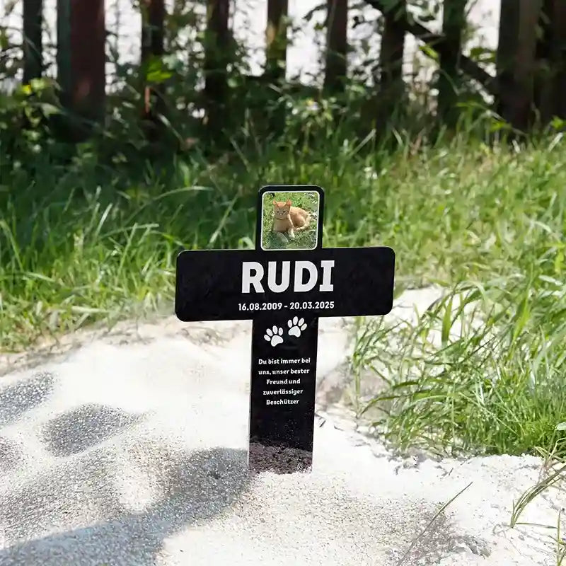 Personalisiertes Acryl-Grabkreuz mit Foto für Hund, Katze, Haustiere - Erinnerung - Image 7