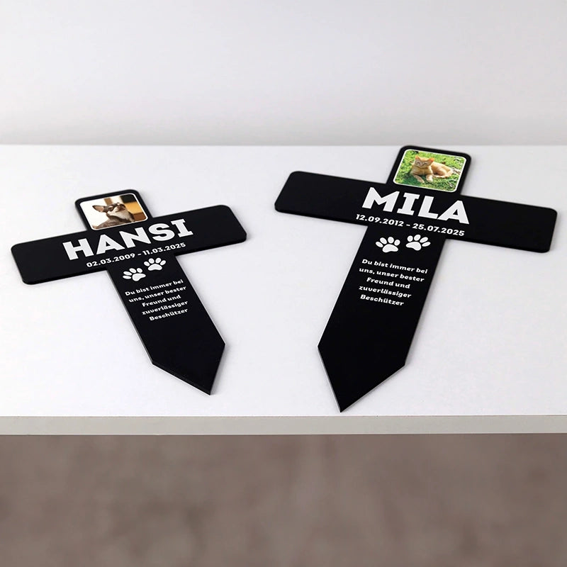 Personalisiertes Acryl-Grabkreuz mit Foto für Hund, Katze, Haustiere - Erinnerung - Image 8