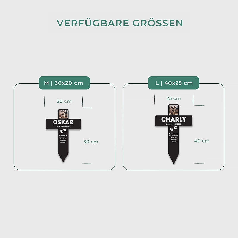 Personalisiertes Acryl-Grabkreuz mit Foto für Hund, Katze, Haustiere - Erinnerung - Image 3