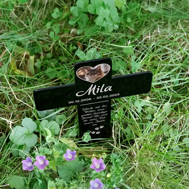 Personalisiertes Grabkreuz aus Acryl mit Foto für Hund, Katze, Haustiere - Herzen - Image 9