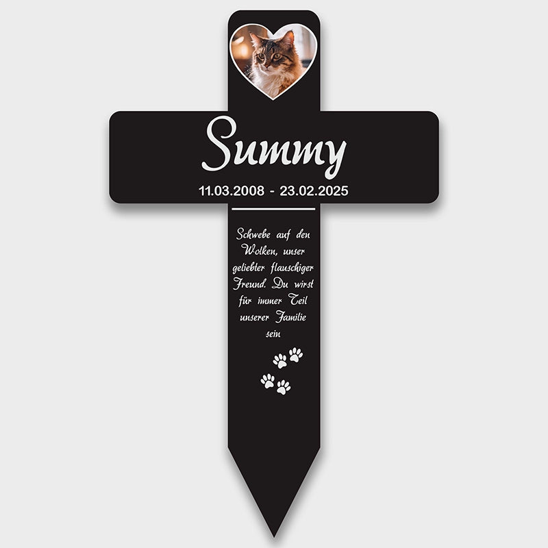 Personalisiertes Grabkreuz aus Acryl mit Foto für Hund, Katze, Haustiere - Herzen - Image 10