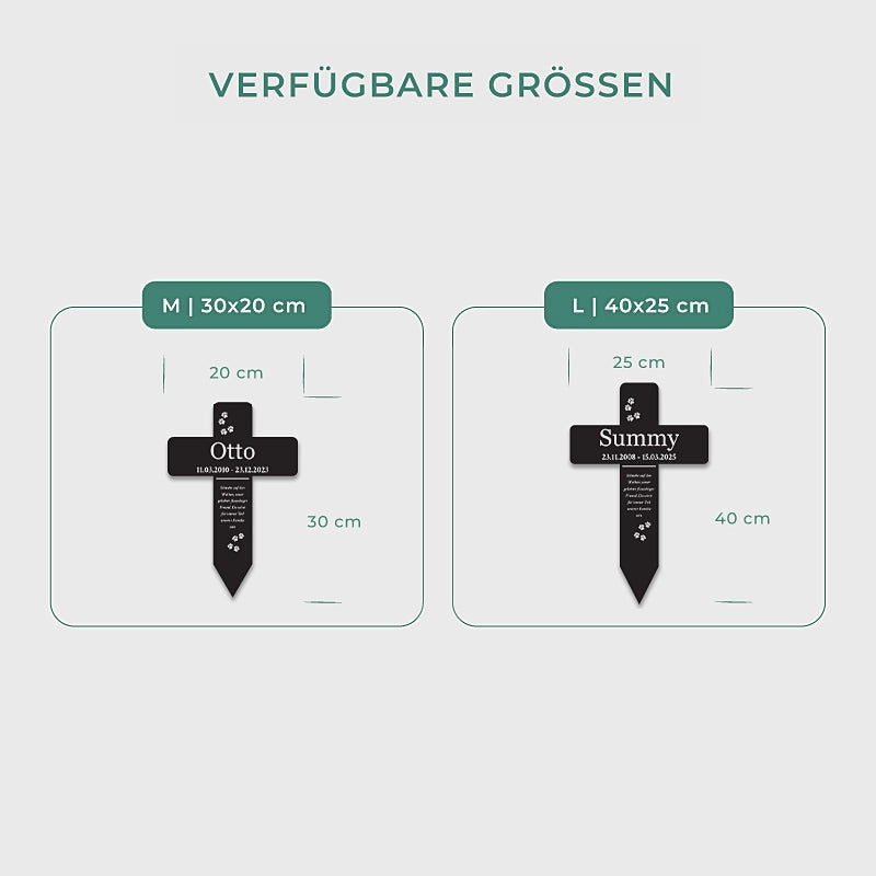 Personalisiertes Acryl-Grabkreuz mit Name für Hund, Katze, Haustiere - Pfoten - Image 3