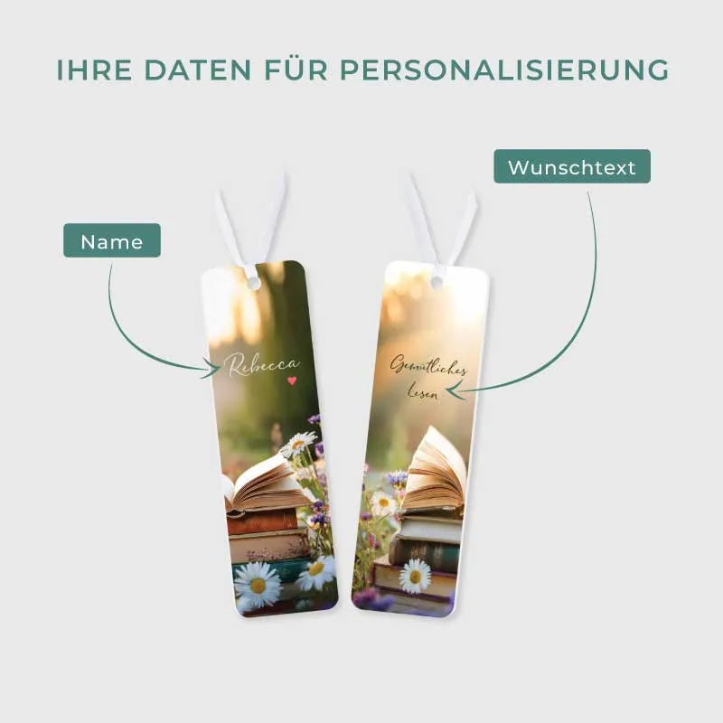 Personalisiertes Lesezeichen aus Acrylglas | Buchzeichen für Erwachsene & Kinder - Romantik - Image 3