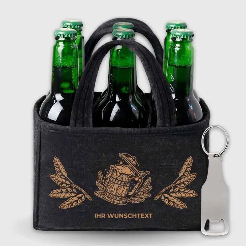 Personalisierte Männerhandtasche - Flaschenträger mit Wunschtext als Männergeschenk - Image 1