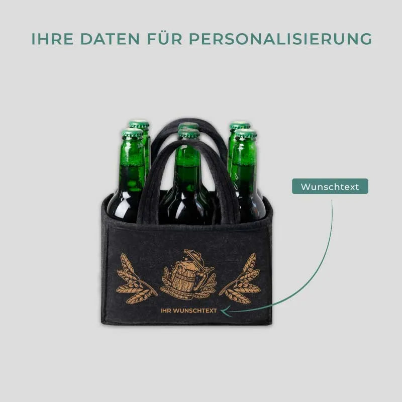 Personalisierte Männerhandtasche - Flaschenträger mit Wunschtext als Männergeschenk - Image 3